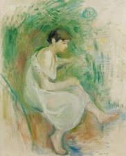 Berthe Morisot Art Poster or Canvas Print "BAIGNEUSE EN CHEMISE"