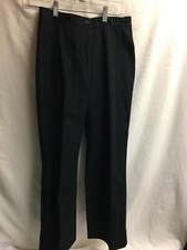 Classiques Entier Ladies Pants Size 4 Black No Pockets Zip Front Cotton A089ss
