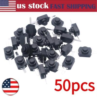 50pcs Black Latching Mini ON/Off Switch Self-Lock Micro Push Button Switch DC