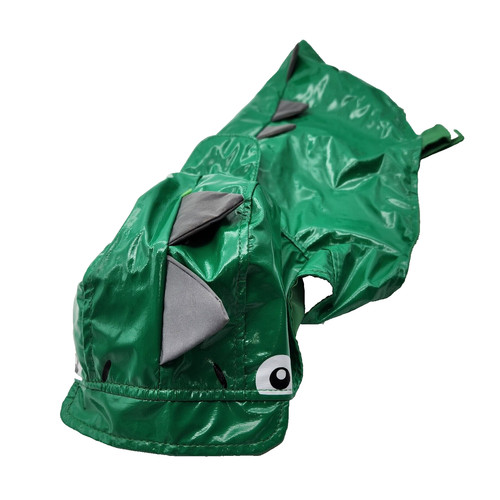 Dinosaur Dog Halloween Costume Green SZ Med Vinyl LINED with Nylon 17" Raincoat