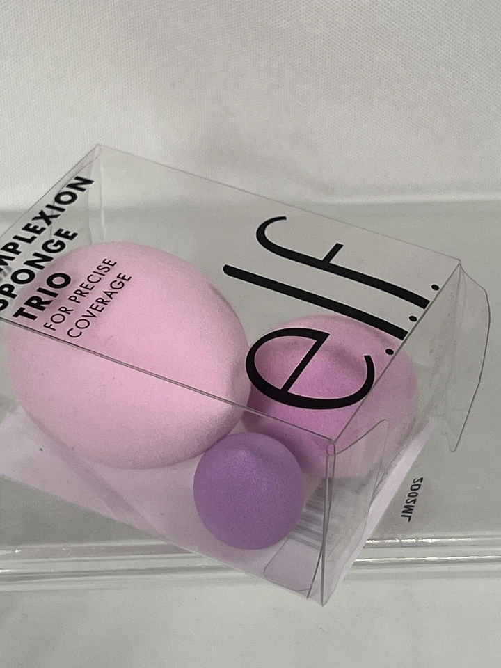 E.L.F. Complexion Sponge Trio, 3 Sponges For Precise Coverage Box Damage fresh Foto 2 de 3