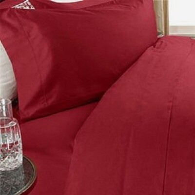 Queen Red Solid 4 Piece Bed Sheet Set 1000 Thread Count 100% Egyptian Cotton