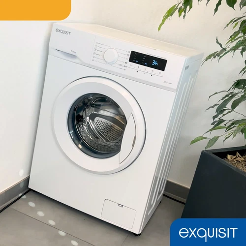 Exquisit Waschmaschine 7kg, EEK A, max. 1400 U/Min, Aquastop, WA57014-020A weiss - Video 1 von 1