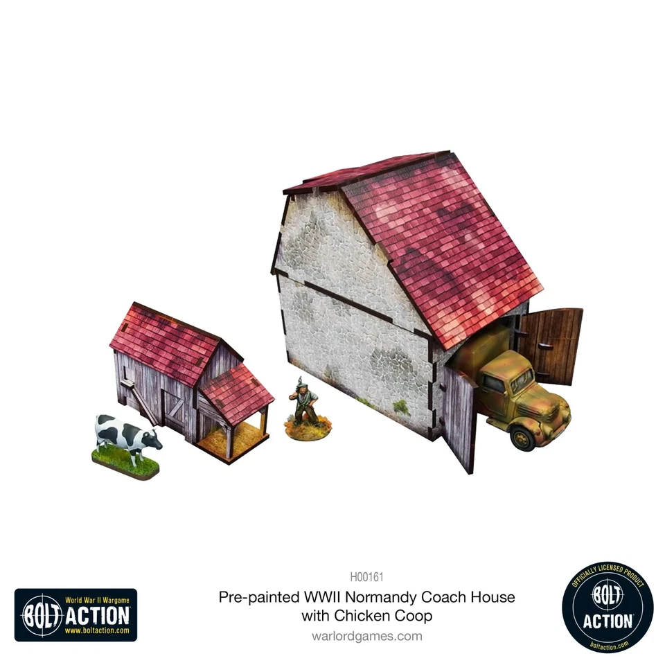 Micro Art Studio H00161 WW2 Normandy Coach House with Chicken Coop (Bolt Action) - Image 3 of 4