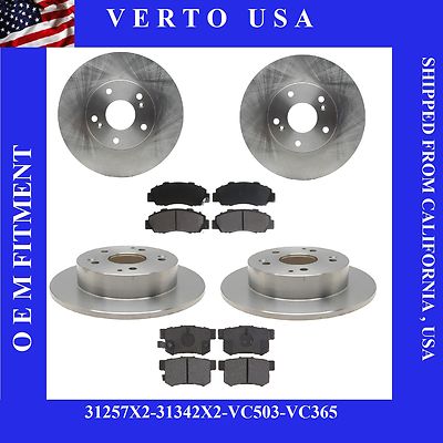 Front & Rear Brake Rotors Ceramic Pads For 2018 2019 2020-2023 Honda