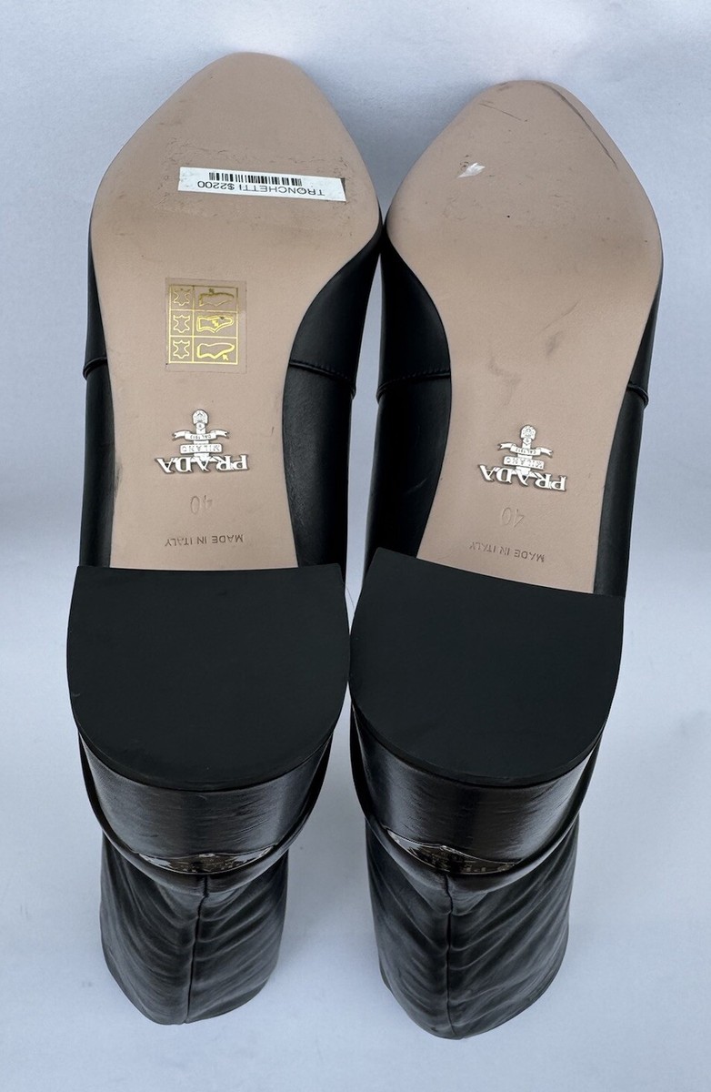Prada Tronchetti Tall Knee High Riding Boots Size 40-US 10 in