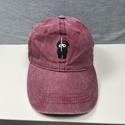 Carbon Elements Hat Cap Mens Adult Maroon Fade Ninja Logo Adjustable Embroidered