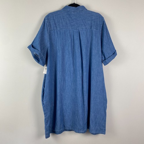 Old Navy Jean Shirt Dress Size XXL Short Sleeve Button Front Denim Pockets - Picture 7 of 11