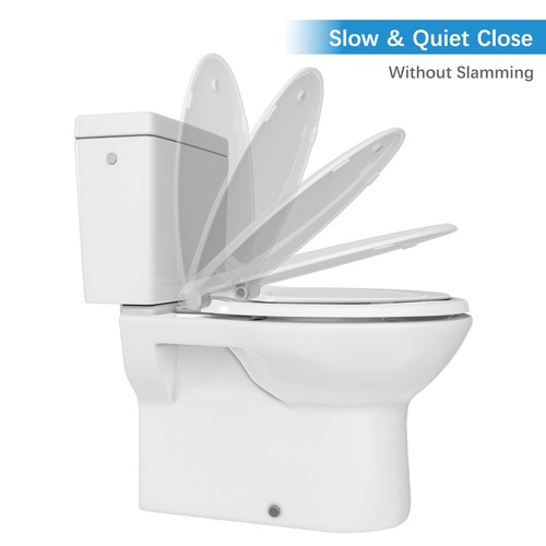 Potty Training Toilet Seat for Toddlers 19" Elongated Toilet Seat w/Toddler Seat - Picture 5 of 19