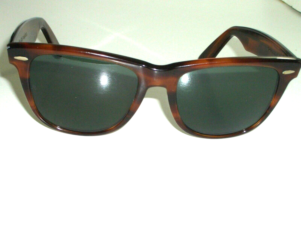 54[]18mm VINTAGE B&L RAY-BAN L1725 THICK TORTOISE G15 WAYFARER II