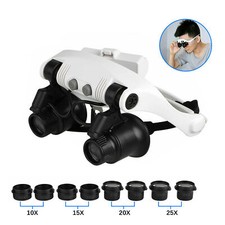 25x Magnifying Glass Loupes Loop Magnifier Jewelry Watch Repair Tool & Light