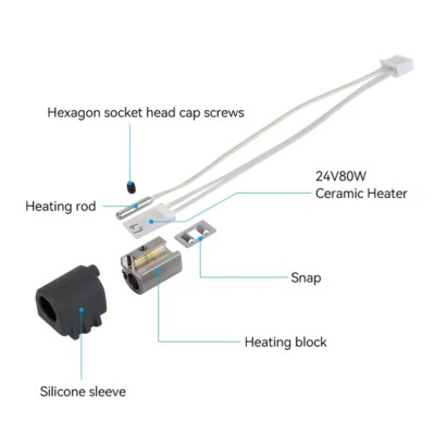 For Anycubic Kobra 3 Max Hotend Heating Assembly 3D Printer Part