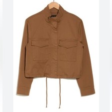 Sanctuary Women  s Brown Drawstring Waist Armstrong Crop Utility Jacket XL NWT