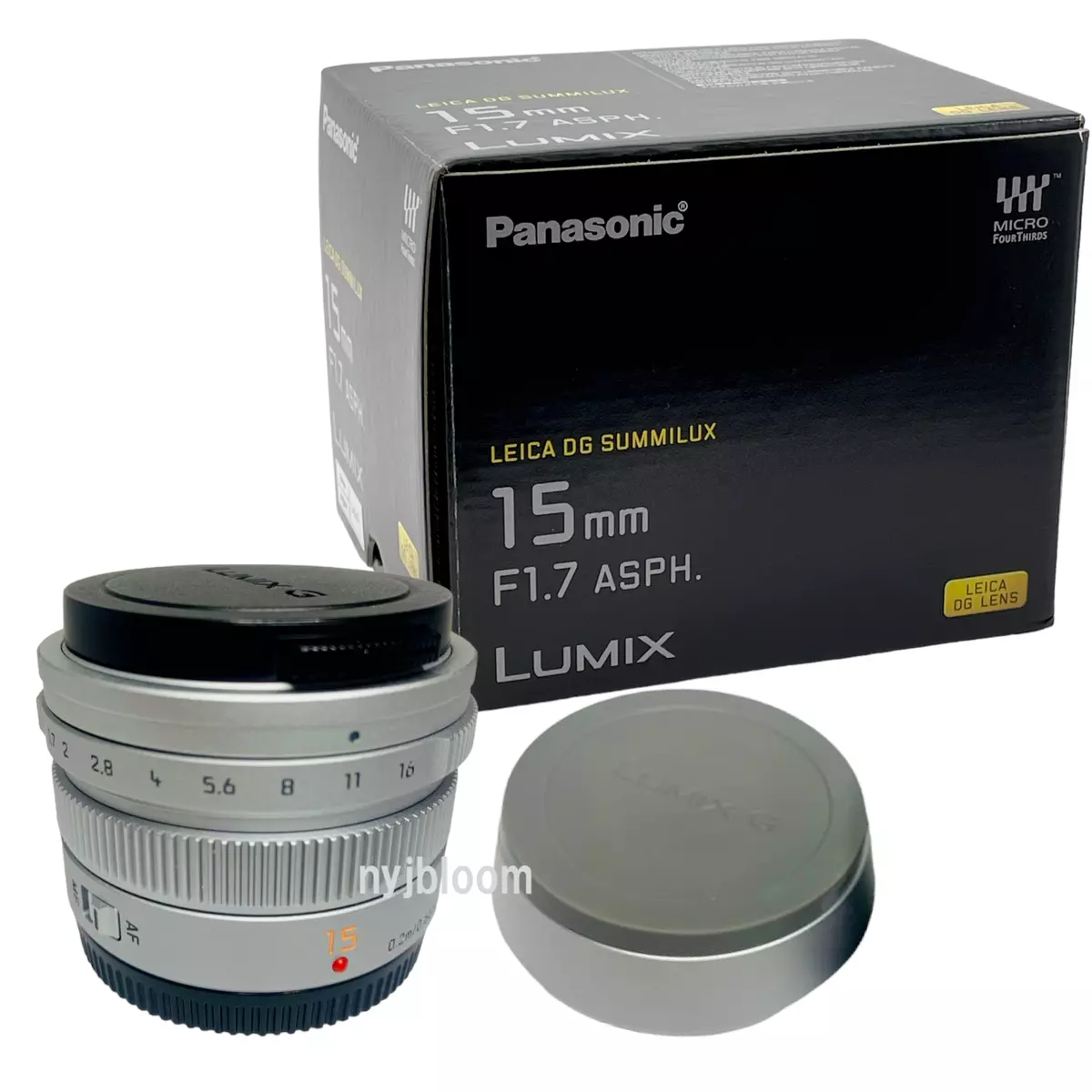 PANASONIC LUMIX G LEICA DG SUMMILUX 15mm F1.7 ASPH. Silver Lens [H