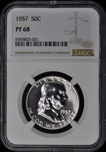 1957 Franklin Half Dollar 50C NGC PR68