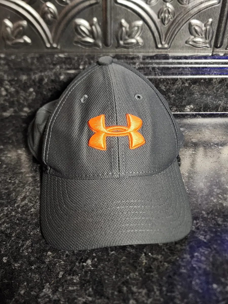 Under Armour Hat Youth Gray Logo Fitted Hat Cap S M Small Medium B190