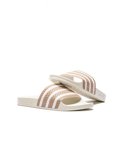NEW ADIDAS ORIGINALS MEN'S ADILETTE TREFOIL SLIDES ~SIZE 10 UK #GY2102 BEIGE - Picture 2 of 4