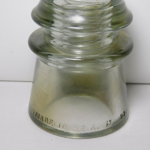 Antiguo KERR No. Vintage 2 aislantes de vidrio transparentes de 4" 13-72 hechos en EE. UU. - Imagen 5 de 8