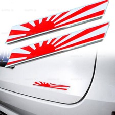 2pcs Japan Japanese Rising Sun Flag Sticker Emblem Badge Decal Car Accessories