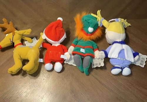 Vintage 1997 Rugrats Christmas Bean Bag Friends Spike Tommy Chuckie Angelica NWT - Picture 2 of 4