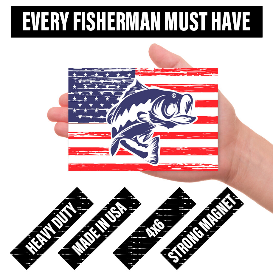 American Flag Bass Fishing Decals Vinyl Wall Decal Fish Hobby Fishing