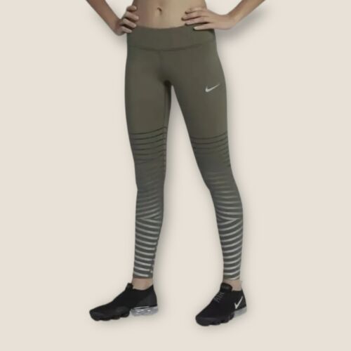 Nike Women’s Epic Lux Flash Running Tight Green Silver Size XS/M/L [856680-395] - Picture 1 of 6