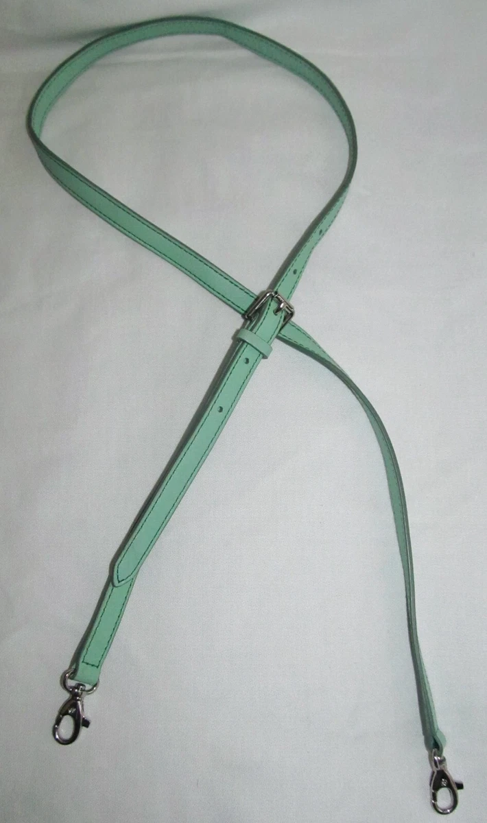 Fossil Green Leather Replacement Crossbody Bag Purse Strap Silver Hardware