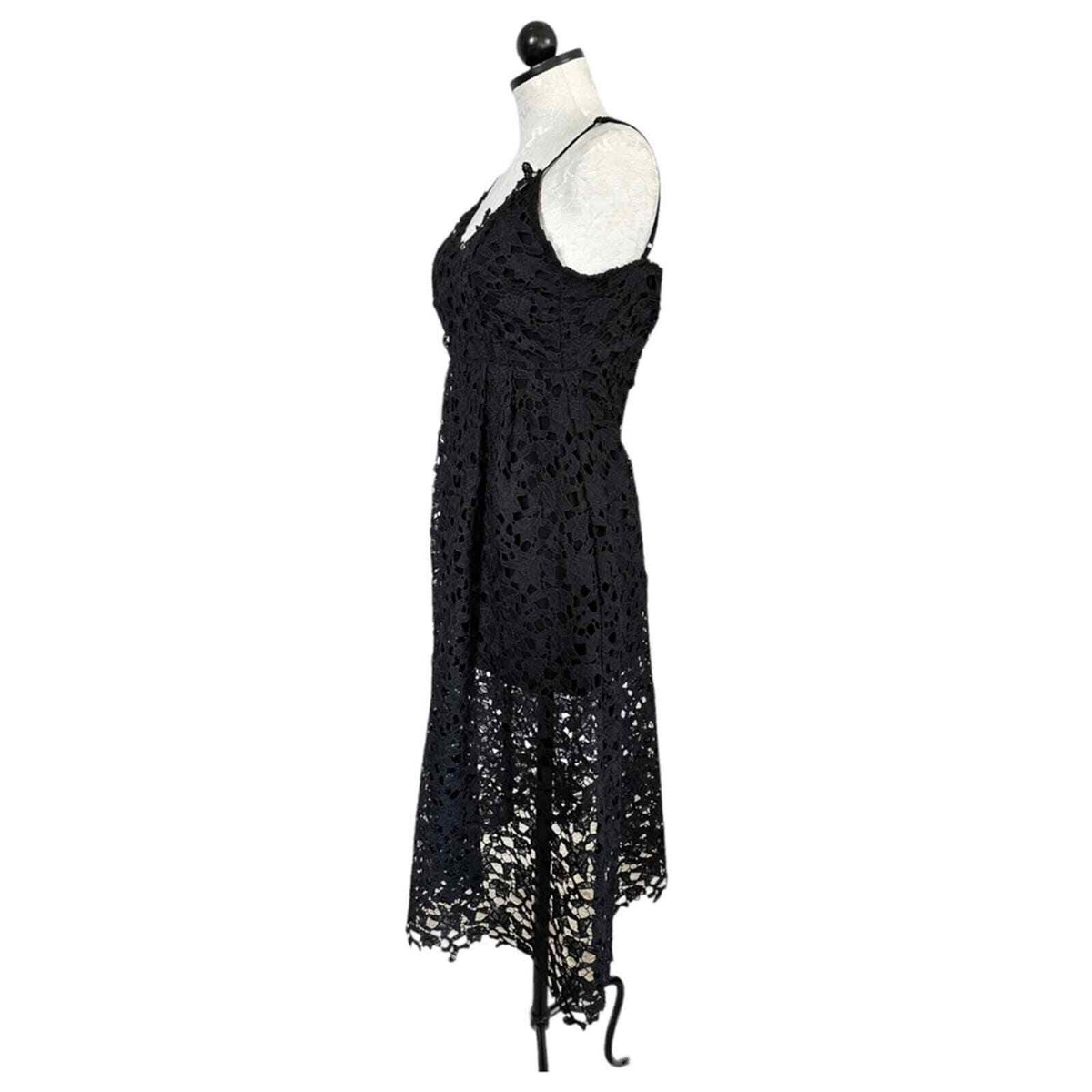 knee length dresses for ladies Belted Lace Midi Dress