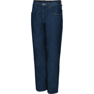 Red Kap Women's  Relaxed Fit Blue Dark Wash Demin Jeans size W12 L 34 U