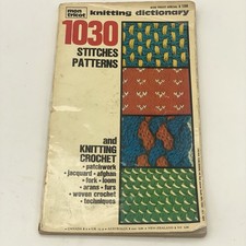 Mon Tricot Knitting Dictionary 1030 Stitches & Patterns Vintage Crochet Guide PB