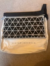 Black and white pattern, buffalo suede, victoria beckham clutch bag dust bag