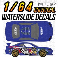 1/64 Scale R34 SAMURAI Custom White Toner Universal WaterSlide Decals for Hot
