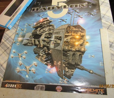 Babylon 5 ''Into the Fire'' promotional items -- poster, watch, mousepad
