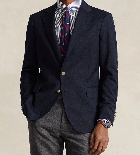 POLO RALPH LAUREN Classic Fit Wool Blend Navy Sport Jacket Size 44 R MSRP $400
Opens in a new window