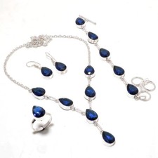 Set di gioielli regalo antico in argento sterling 925 con pietre preziose Iol...