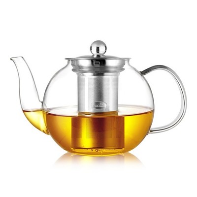 CNGLASS 900ml Glass Teapot with Removable Infuser,Clear Tea Kettle Stovetop S...