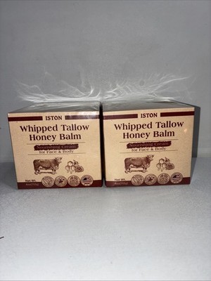 2 Sealed Whipped Tallow Honey Balm Nourishing Cream For Face + Body 4 Oz Each 
