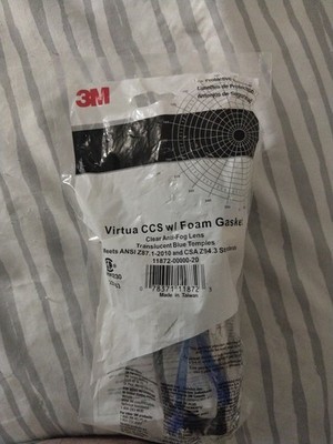 3M Virtua CCS Protective Safety Glasses w/ Foam Gasket Clear Anti-Fog Lens