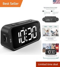 Digital Dual Alarm Clock for Bedroom, Easy to Set, 0-100 Dimmer, USB Charger...