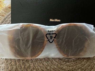 Max Mara Geometric Oversized Tortoise Acetate Sunglasses Brown Frame & Lens