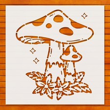 Mushroom Design Wall Art Reusable Stencil for DIY Crafts - StencilAir