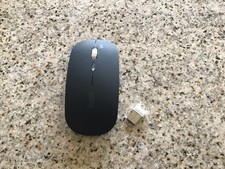 Uiosmuph G12 LED Slim Silent Wireless Optical Rechargeable Mouse Black W/ Dongle