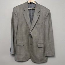 Jos A Bank Signature Collection Mens Sport Coat Blazer Gray/Brown Silk/Wool 42L