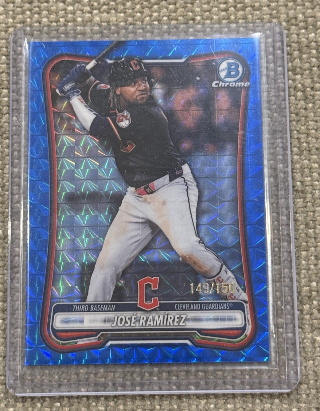 2026 Bowman Chrome Jose Ramirez Blue Geometric Refractor /150 #8 Guardians