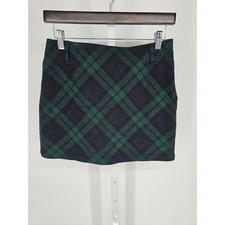 Vintage Y2K Old Navy Womens Sz 1 Wool Blend Plaid Mini Skirt Academia Core