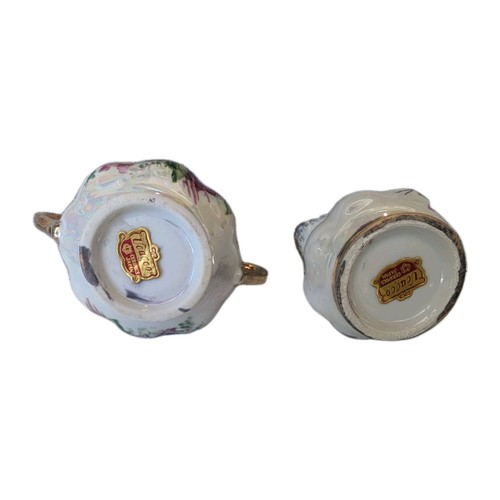 Mini juego de crema y azúcar rosa vintage cerámica Ucagco - Imagen 4 de 4