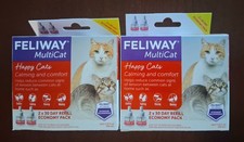 2 BOXES: Feliway MultiCat Diffuser Refill 2-Pack  Happy Cat Calming Comfort NEW