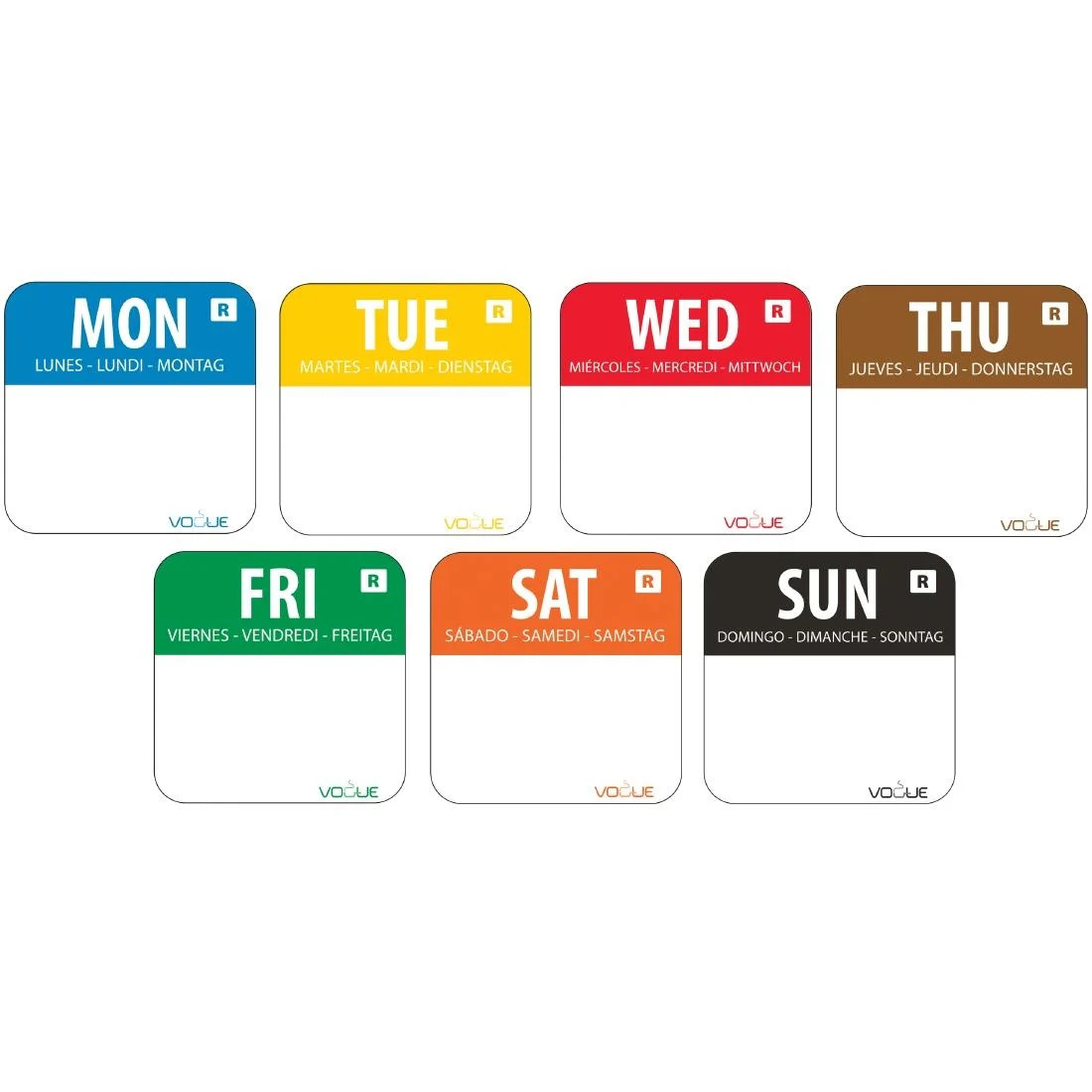 Hygiplas S151 Removable Day of the Week Labels (Pack of 7000) @ Fast Dispatch