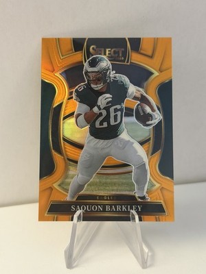 2025 Panini Select - Saquon Barkley Concourse - Orange Prizm /49 Eagles #90