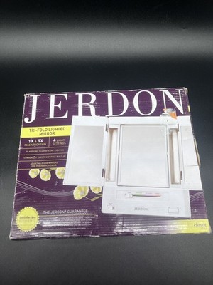 JERDON Rectangular Wall Mounted Nickel Makeup Mirror 5X Magnifier 14'' Extension